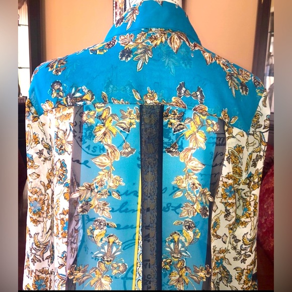 I.N.C.  “INTERNATIONAL CONCEPTS” SHEER BUTTON DOWN BLOUSE SIZE M NWT - Picture 4 of 10